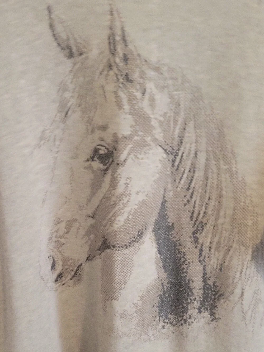 Karen Kane SzXL Beige Cream Horse-Print Crewneck SweatShirt